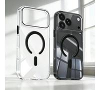 ZSUFCBF Coque magnétique Transparente et Fine en Polycarbonate pour iPhone 17, 16, 15, 14, 13 Pro Max, 15 Plus, Air, 16e, Coloris Candy Color, Antichoc, Noire, pour iPhone 17 Pro Max
