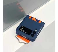 ZSUFCBF Étui de Luxe avec Bracelet pour Samsung Galaxy Z Flip 4 5 3 6 Flip6 Flip3 Zflip5, Coque Rigide Antichoc avec dragonne, N Bleu, pour Z Flip 5
