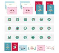 ZSUIQIN 18 pièces Carte noel élégante,Christmas carte de noel avec enveloppe，Cartes de vœux inscriptibles，pour les vacances, les réunions de famille(6 modèles différents)