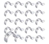 ZSUIQIN 20 Pièces Colliers de Serrage, Colliers de Serrage en U, U Fixation, pour fixer des câbles, des tuyaux en caoutchouc, des conduites de gaz, des tuyaux d'évacuation des eaux pluviales (1")