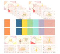 ZSUIQIN Lot de Cartes d'anniversaire - 24 Pièces Carte avec Enveloppe, Geburtstagskarte, Carte de Vœux Anniversaire pour Hommes, Femmes, Enfants(6.9 x 9.5cm)