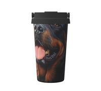 ZSUUGJ an Elegant Rottweiler - Tasse de voyage portable en acier inoxydable - Gobelet isotherme pour boissons chaudes et froides avec couvercle anti-fuite, tasse à café pour le bureau, la voiture et