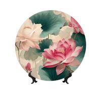 ZSUUGJ Assiette décorative en porcelaine anglaise avec support et crochet, décoration murale et table, idéale pour salon, étude, 20,3 cm/25,4 cm