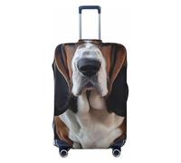 ZSUUGJ Basset Hound Housse de bagage de voyage pour valise, élastique, anti-rayures, en élasthanne, convient aux bagages de 45,7 à 81,3 cm, noir, Medium