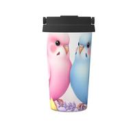 ZSUUGJ Bird Love Embrace - Tasse de voyage portable en acier inoxydable - Gobelet isotherme pour boissons chaudes et froides avec couvercle anti-fuite, tasse à café adaptée aux navetteurs pour bureau