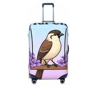 ZSUUGJ Bird on Blossom Branch Protecteur de bagage élastique, anti-poussière et résistant aux rayures, convient aux valises de 45,7 à 81,3 cm, Noir , M