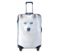 ZSUUGJ Blue Eyed Husky Housses de bagage pour valise, protection élastique, anti-rayures, élasthanne, convient aux bagages de 45,7 à 81,3 cm, noir, taille M, Noir , m