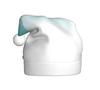 ZSUUGJ Bonnet de Père Noël en peluche ombré bleu sarcelle pour adultes, chapeau de vacances doux avec bordure blanche et pompon, accessoire festif réutilisable pour la maison, le bureau et les fêtes