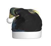 ZSUUGJ Bonnet de Père Noël sirène en peluche pour adultes, chapeau de vacances doux avec bordure blanche et pompon, accessoire festif réutilisable pour la maison, le bureau et la fête