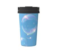 ZSUUGJ Bubbles Blue Sky - Tasse de voyage portable en acier inoxydable - Gobelet isotherme pour boissons chaudes et froides avec couvercle anti-fuite, tasse à café pour le bureau, la voiture et
