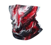 ZSUUGJ Cache-cou motif dragon noir et rouge, cache-cou, écharpe, bandana, protection UV, cagoule pour le sport, blanc, taille unique, Blanc, taille unique