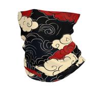 ZSUUGJ Cache-cou motif japonais abstrait rouge, cache-cou, écharpe, bandana, protection UV, cagoule pour le sport, blanc, taille unique, Blanc, taille unique