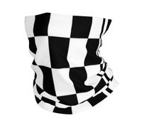 ZSUUGJ Cache-cou noir et blanc à motif damier, cache-cou, écharpe, bandana, protection UV, cagoule pour le sport, blanc, taille unique, Blanc, taille unique