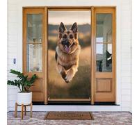ZSUUGJ Couverture de porte réutilisable en forme de berger allemand, rideau de porte pour décoration intérieure et extérieure, facile à accrocher, décoration de porte d'entrée pour fêtes