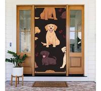 ZSUUGJ Couverture de porte réutilisable en forme de chien labrador retriever chocolat pour décoration intérieure et extérieure facile à accrocher pour les fêtes, anniversaires et vacances