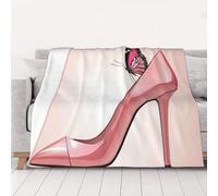 ZSUUGJ Couverture en peluche légère et confortable avec chaussures à talons hauts et papillon - Couverture douce toutes saisons pour canapé, lit et voyage - Couverture décorative pour la maison et le