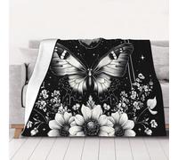 ZSUUGJ Couverture en peluche légère et confortable avec papillon gothique - Couverture douce toutes saisons pour canapé, lit et voyage - Couverture décorative pour la maison et le salon - 152,4 x
