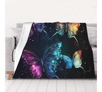 ZSUUGJ Couverture en peluche légère et confortable avec papillon lumineux - Couverture douce toutes saisons pour canapé, lit et voyage - Couverture décorative pour la maison et le salon - 152,4 x