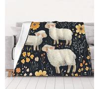 ZSUUGJ Couverture en peluche légère et confortable en forme de fleur de mouton - Couverture douce toutes saisons pour canapé, lit et voyage - Couverture décorative pour la maison et le salon - 152,4 x