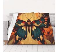 ZSUUGJ Couverture en peluche légère et confortable en forme d'os de papillon de nuit - Couverture douce toutes saisons pour canapé, lit et voyage - Couverture décorative pour la maison et le salon