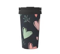 ZSUUGJ Cute Love Carry Tasse à café isotherme avec anneau de transport rétractable, couvercle étanche à une pression, en acier inoxydable 304