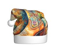 ZSUUGJ Desert Plants Western Bonnet de Père Noël en peluche pour adultes, chapeau de vacances doux avec bordure blanche et pompon, accessoire festif réutilisable pour la maison, le bureau et les fêtes