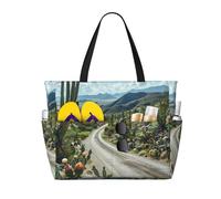 ZSUUGJ Desert Rode Sac fourre-tout de plage extra large avec poches zippées - Sac de vacances imperméable et résistant au sable pour piscine, pique-nique, gym et voyage