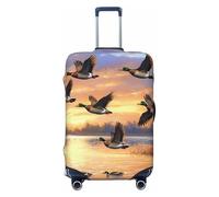 ZSUUGJ Flying Wild Ducks Housse de protection élastique pour bagages, anti-poussière et résistante aux rayures, convient aux valises de 45,7 à 81,3 cm, Noir , M
