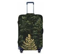 ZSUUGJ Forest Pines Tree Housse de protection élastique pour bagages, anti-poussière et résistante aux rayures, convient aux valises de 45,7 à 81,3 cm, Noir , L