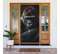 ZSUUGJ Gorilla Rideau de porte réutilisable pour décoration intérieure et extérieure facile à accrocher pour fêtes, anniversaires et vacances
