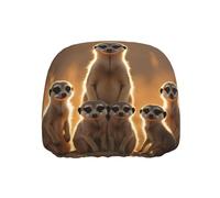 ZSUUGJ Housse d'appui-tête de voiture portrait de suricate 1 pièce - Housse élastique souple et extensible, protège l'appui-tête de la poussière, facile à installer pour la plupart des voitures