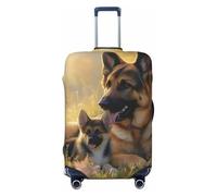 ZSUUGJ Housse de bagage de voyage en forme de berger allemand pour valise, élastique, anti-rayures, en élasthanne, convient aux bagages de 45,7 à 81,3 cm, Noir , XL