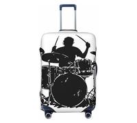 Zsuugj Housse de bagage de voyage en forme de silhouette de tambour pour valise, protection élastique, anti-rayures en élasthanne, convient aux bagages de 45,7 à 81,3 cm, Noir , M