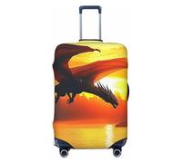 ZSUUGJ Housse de bagage de voyage Sea Sunset Flying Dragon pour valise, élastique, anti-rayures, en élasthanne, convient aux bagages de 45,7 à 81,3 cm, Noir , M