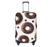 ZSUUGJ Housse de bagage en forme de donut pour valise, élastique, résistante aux rayures, en élasthanne, compatible avec les bagages de 45,7 à 81,3 cm, marron, Noir , L