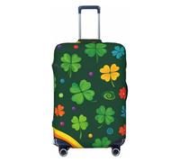 ZSUUGJ Housse de protection de bagage élastique magique de la Saint-Patrick, anti-poussière et résistante aux rayures, convient aux valises de 45,7 à 81,3 cm, Noir , XL