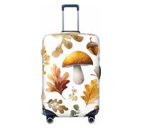 ZSUUGJ Housse de protection élastique pour bagages de 45,7 à 81,3 cm Motif champignons et feuilles, Noir , S