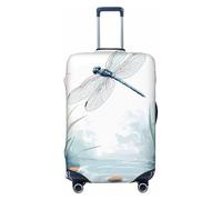 ZSUUGJ Housse de protection élastique pour bagages de 45,7 à 81,3 cm, résistante à la poussière et aux rayures, motif libellules aquarelles, Noir , M