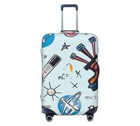 ZSUUGJ Housse de protection élastique pour bagages, physique, mathématiques, chimie, anti-poussière et résistante aux rayures, convient aux valises de 45,7 à 81,3 cm, Noir , S