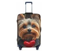 ZSUUGJ Housse de protection élastique pour bagages Yorkshire Terrier, anti-poussière et résistante aux rayures, convient aux valises de 45,7 à 81,3 cm, Noir , XL