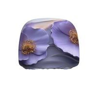 ZSUUGJ Housse universelle pour appuie-tête de siège de voiture motif fleur dorée violette - Réglable - Tissu doux - Facile à installer - Durable