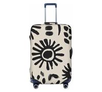 ZSUUGJ Housses de bagage de voyage à imprimé africain pour valise, protection élastique, anti-rayures, housses de bagages en élasthanne pour bagages de 45,7 à 81,3 cm, noir, Medium