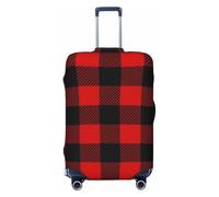 Zsuugj Housses de bagage de voyage Buffalo à carreaux rouges et noirs pour valise, protection élastique, anti-rayures, housses de bagages en élasthanne pour bagages de 45,7 à 81,3 cm, noir, Large