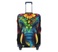 Zsuugj Housses de bagage de voyage éléphant africain pour valise, protection élastique, anti-rayures, housses de bagages en élasthanne pour bagages de 45,7 à 81,3 cm, noir, Medium