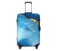 ZSUUGJ Housses de bagage de voyage en marbre liquide bleu sarcelle turquoise pour valise, protection élastique, anti-rayures en élasthanne, convient aux bagages de 45,7 à 81,3 cm, noir, Medium