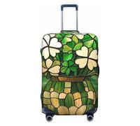 ZSUUGJ Housses de bagage en verre trèfle pour la Saint-Patrick - Protection élastique anti-rayures - Convient aux bagages de 45,7 à 81,3 cm, noir, Medium