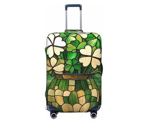 ZSUUGJ Housses de bagage en verre trèfle pour la Saint-Patrick - Protection élastique anti-rayures - Convient aux bagages de 45,7 à 81,3 cm, noir, Small
