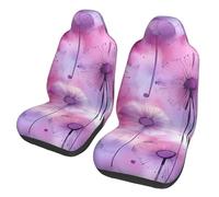ZSUUGJ Housses de siège de voiture motif pissenlit aquarelle violette pour voitures, SUV et camions - Housses de coussin de protection élastiques, élégantes, pour homme et femme