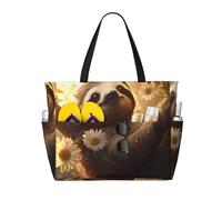 ZSUUGJ Hug Tree Sac fourre-tout de plage extra large avec poches zippées - Sac de vacances imperméable et résistant au sable pour piscine, pique-nique, gym et voyage