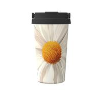 ZSUUGJ Little Daisy Tasse à café isotherme avec anneau de transport rétractable, couvercle étanche à une pression, en acier inoxydable 304